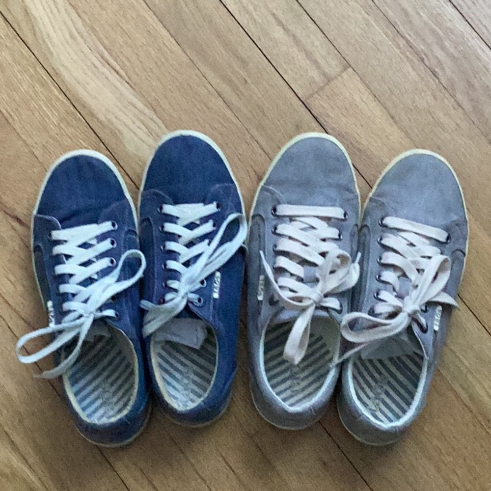 Two pairs Of Taos Footwear Blue and Gray Sneakers